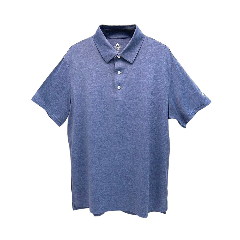 男裝 涼感麻花尼龍機能POLO衫-靛藍