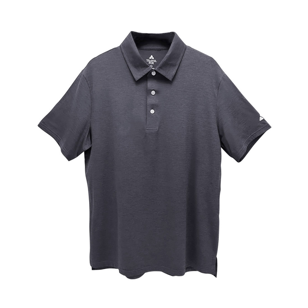 男裝 涼感麻花尼龍機能POLO衫-深灰