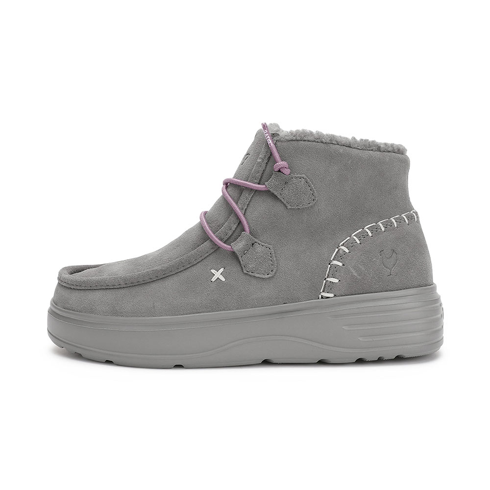 BLOCK SYDNEY 防潑水厚底時尚短靴/裸靴-丁香月灰